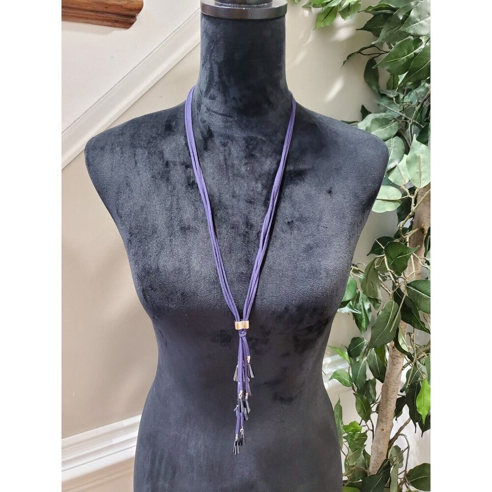 Women's Blue Multistrand Tassel Stylish Party Wear Necklace